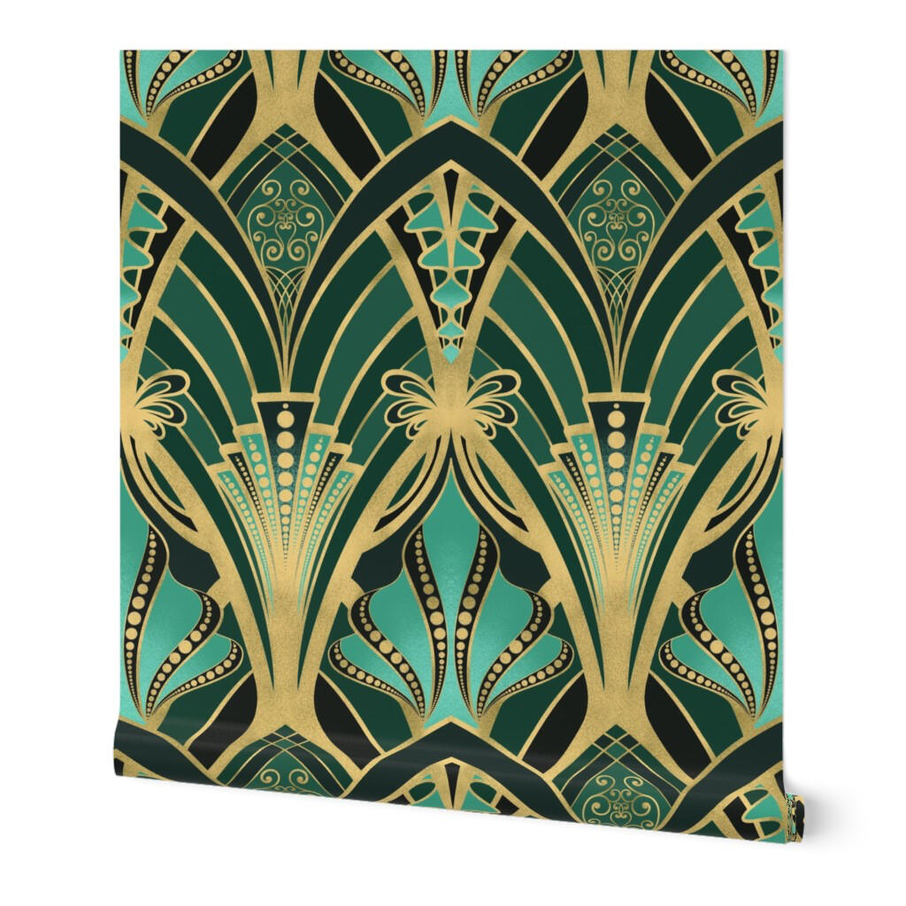 Opulent Green and Gold Art Deco